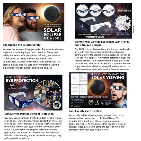 Solar Eclipse Glasses Set of 4 - Picture 3 of 15